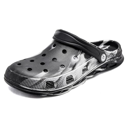 HOBIBEAR Unisex Garden Clog – Black and White — view 2