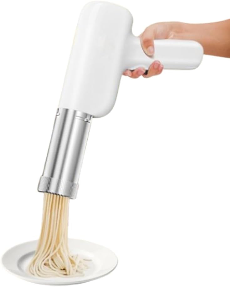 Machine with Fresh Portable Electrical Paste, Fresh Pasta Machine with, Rechargeable Pasta Machine for Spaghetti/Fettuccine,B
