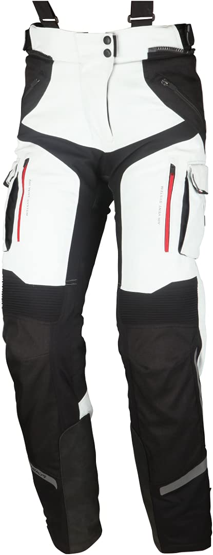 Modeka Panamericana Panie motocyklowe spodnie tekstylne, jasnoszary/czarny, 34