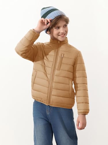 Haloumoning Boys Zip Up Puffer Jacket Kids Winter Lightweight Quilted Coat Outerwear with Pockets 5-14 Years3