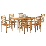 【Conçu pour toutes les saisons】 Grâce à sa construction en teck durable, cet ensemble est résistant aux intempéries. La table extensible convient à tous types de groupes, parfaite pour des réunions spontanées. Son style moderne et épuré ajoute une belle touche. Les accoudoirs plats des chaises garantissent un bon confort, et un entretien facile est assuré par des housses de protection recommandées lorsqu'il n'est pas utilisé.