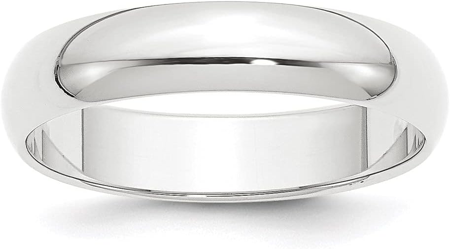 Diamond2Deal Platinum 5mm Half-Round Engagement Wedding Band Ring Size 7.5