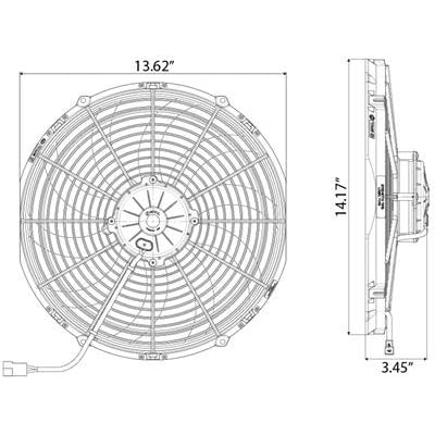 SPAL 30102044 13 Puller Fan 12 VOLT High Performance Curved Blade 1777 cfm