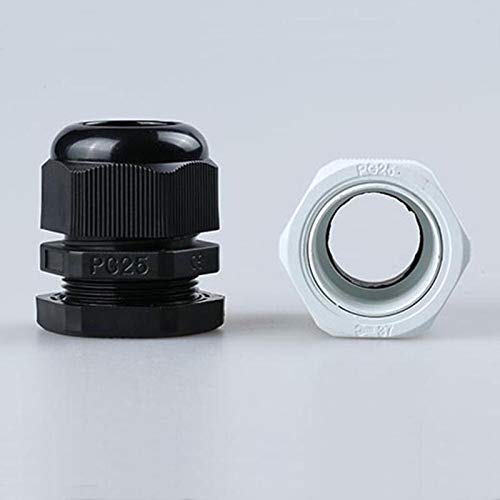Wire & Cable Connectors Waterproof Nylon Plastic Cable Connector PG25 Black Or White Plastic Connector Waterproof Cable Glands Ip68 16-21mm - (Color: 50PCS)