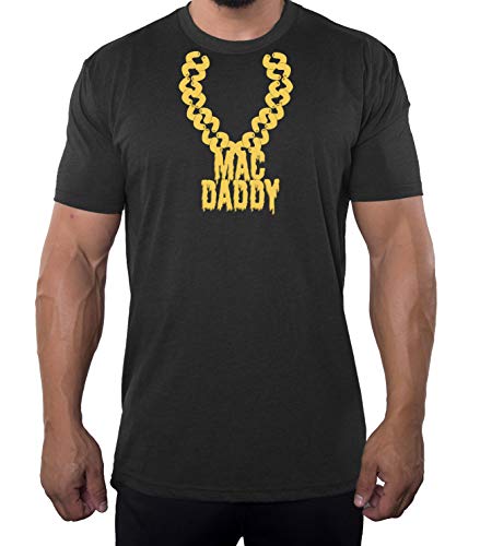 Mac Daddy Men's T-Shirts, Funny Graphic Tees, Mac and Cheese Shirt - Charcoal MH200FOOD S13 XL