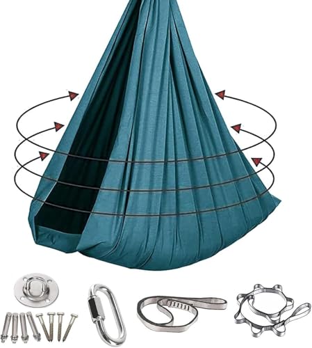 Kinder-Schaukel für drinnen, sicher und unterhaltsam, geeignet für den Innen- und Außenbereich sowie für Campingausflüge, komplett mit sämtlichem Zubehör.(Dunkelgrün)