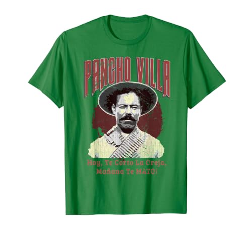 Mexican Revolution General Pancho Villa T-Shirt T-Shirt, Men, Kelly Green, Small