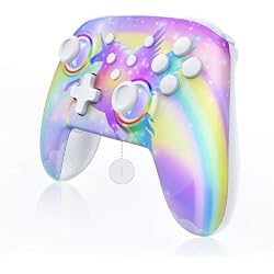 NexiGo Wireless Controller (No Deadzone) for Switch 2 and Switch, Bluetooth Controllers for Nintendo Switch with Vibration, Motion, Turbo and LED Light (Violet Unicorn)