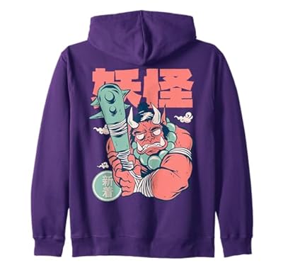 Japonés Oni Yokai Kanabo Demon Manga Anime Kanji Comic Art Sudadera con Capucha | Ya disponible en tu tienda friki favorita! En mundofriki.es!