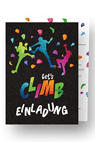 Friendly Fox 12 Kletter Einladung, Bouldern Einladungskarten Geburtstag Kinder-Geburtstag Kletterhalle