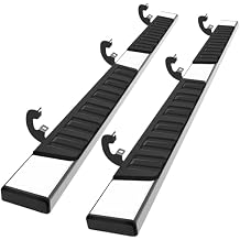 COMNOVA 6 Inches Double Cab Running Boards for 2019-2026 Chevy Silverado/GMC Sierra 1500 Double Cab, 2020-2026 Silverado/Sierra 2500HD 3500HD, Stainless Steel Silverado Running Boards.