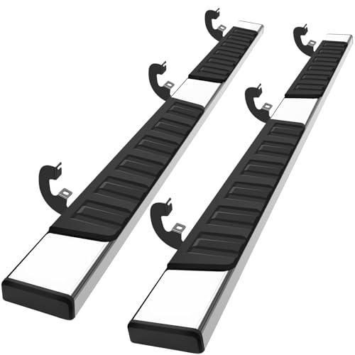 Image of COMNOVA 6 Inches Double Cab Running Boards for 2019-2026 Chevy Silverado /GMC Sierra 1500 Double Cab, 2020-2026 Silverado /Sierra 2500HD 3500HD, Stainless Steel Silverado Running Boards.