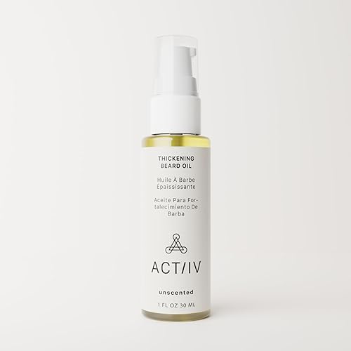 Miniatura 2 de ACTIIV Thickening Beard Oil  Promotes Thicker Fuller Beard Growth, Nourishes & Softens Facial Hair, Lightweight Non-Greasy Formula, Vegan,
