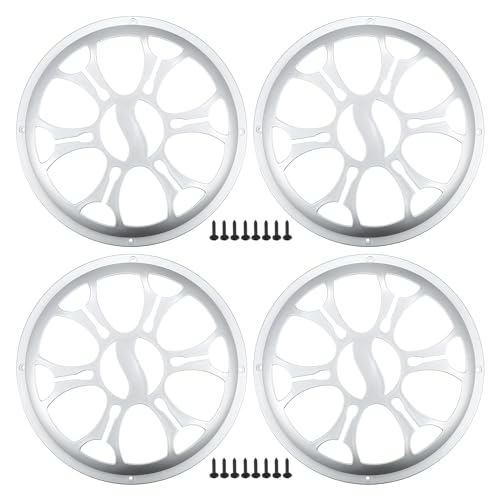 Grille haut-parleur voiture ronde 25,4 cm argent avec vis de fixation