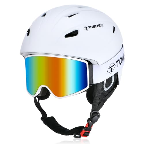 TOMSHOO Ski Helmet and Goggles Set Snowboard Helmet with Goggles for Men, Women...