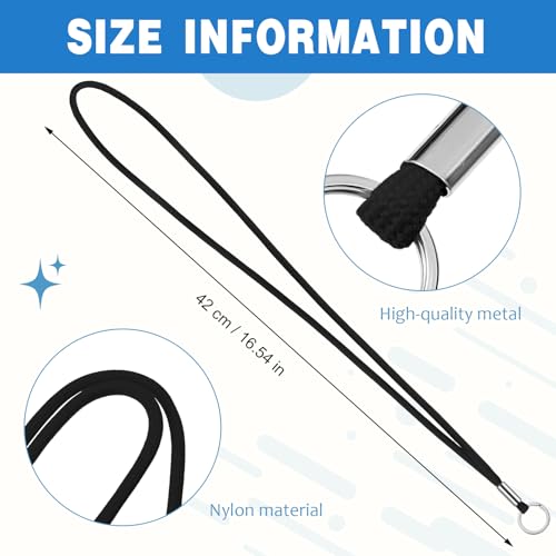 Nezyo 2 Stück Schlüsselband Lang Lanyard Schlüsselanhänger Umhängeband Lanyard Schlüsselband Schlüsselkette Band mit Ring für Schlüssel Ausweis Handy Kamera Lanyard(Schwarz)