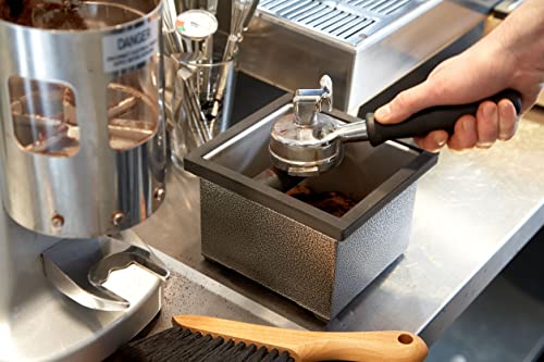 Rattleware Knock Box Holder For Home, Cafe, Restaurant, Hotel, Office, Or Commercial Establishment - Heavy Duty Knock Box Holder Trusted By Baristas Worldwide - Stainless Steel (6"X5.5"X4") #TOP1