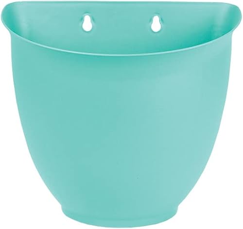 Vista 7 de The HC Companies Maceta de pared de jardín de 8 pulgadas, maceta colgante de plástico para flores de interior y exterior, hierbas, color blanco