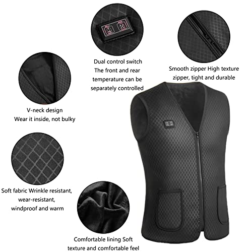 Sainspeed Heated Vest, 3 Heating Levels 16 Heating Zones, Lightweight Vest For Men Women Winter Warm Outdoor Hunting/Hiking (Battery Not Included)-L #TOP1