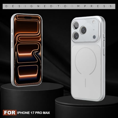 Image of SHINESTAR iPhone 17 Pro Max Case - Premium Shockproof Protective Cover, Wireless Charging Compatible, Slim & Durable Luxury Back Cover with Camera Protection (Silver)