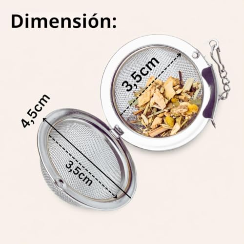 Miniatura 3 de Infusor De Bola De Té Bolas De Té De Acero Inoxidable 4,5 Cm Reutilizable Y Fácil De Limpiar Ideal Para Teteras, Tazas Y Tazas 2 Pack