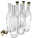 Wine Bottles with Corks, Clear, 750ml - Pack of 6