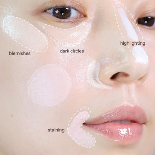 glow not dry concealer #pink #white, under-eye dark circles & blemishes, no crease, dual-ended, melt-in skincare formula, 0.4 oz