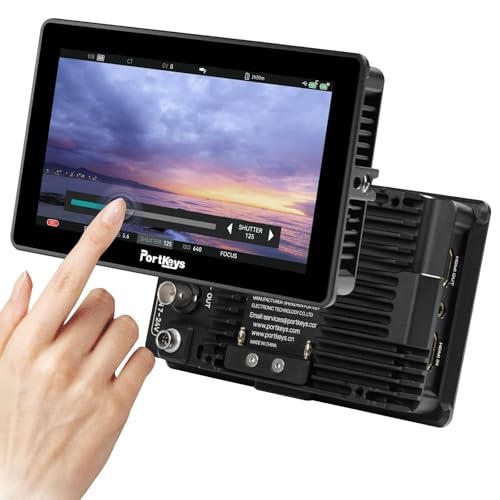 Portkeys BM5 IV 5.5�C���` 2000nit �J�����R���g���[���t�B�[���h���j�^�[ �f���A���X�N���[���J���R�[�_�[���j�^�[ Sony Canon RED ARRI Z CAM Nikon BMPCC�p �A���~�j�E���n�E�W���O 100% Re