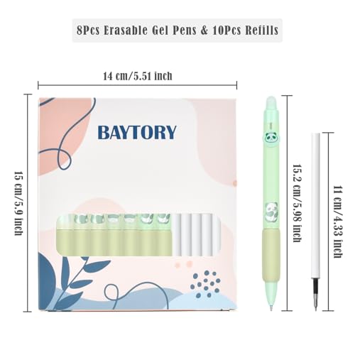 BAYTORY 18 bolígrafos de gel borrables, azul y negro miniatura 2