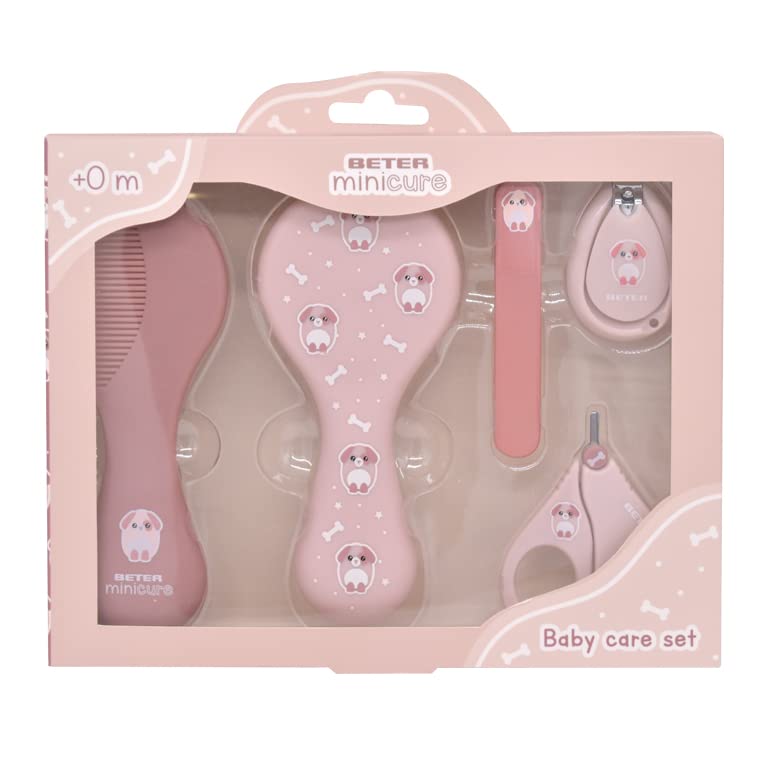 Beter - Set para Cuidado del Bebé, Kit de 5 Piezas de Aseo para Bebés, Ideal para Recien Nacido - Figura de perro,1.0 unidad