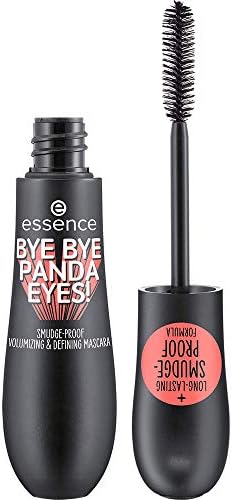 essence BYE BYE PANDA EYES! Smycząca maskara, tusz do rzęs, formuła odporna na ścieranie, nr 01 Black, definiujący, odporny na wycieranie, naturalny, wegański, bezolejowy (16 ml)