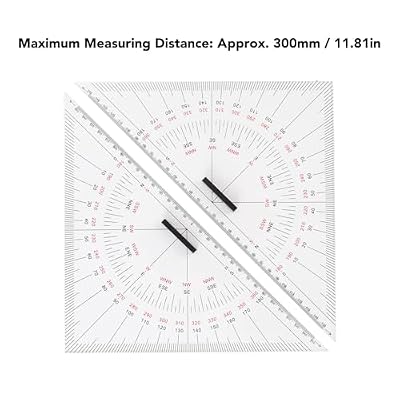 Chart Drawing Triangle Ruler, Navigation Parallel Ruler Ship Drawing Triangle 300mm Acrylic Precise Engraved Scales Adjustable for Boats Yachts Ships