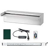 LIEFERUNG- 1x Edelstahl Wasserfall, 1x LED Lichtleiste, 1x Fernbedienung, 1x Kupplung, 1x Scheuerschwamm