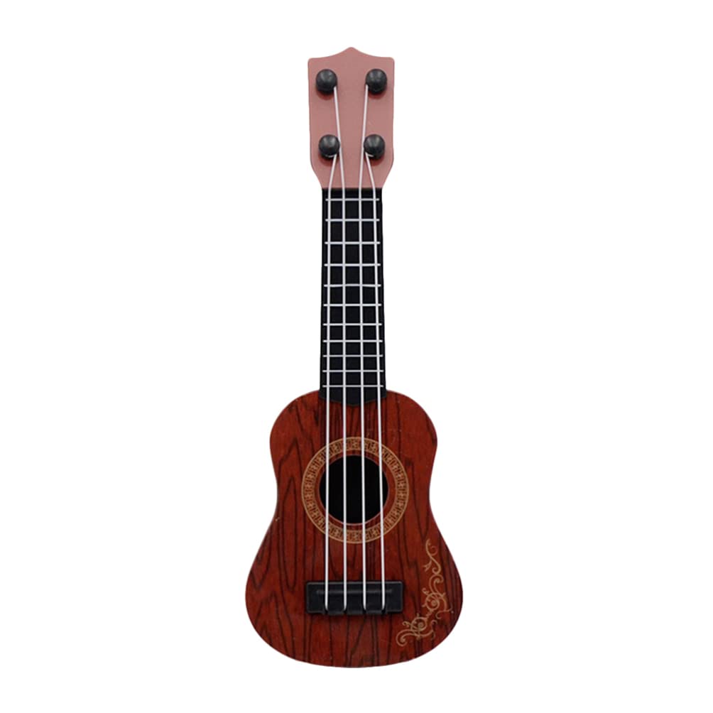 Alipis Kids Ukulele, Guitar Toys for Toddler Children Kids Musical Instruments Ukulele Model Toy Instruments Educational Toy Music Learning Toys for Kids Ages 3-5 (Brown),25X9X2.7CM