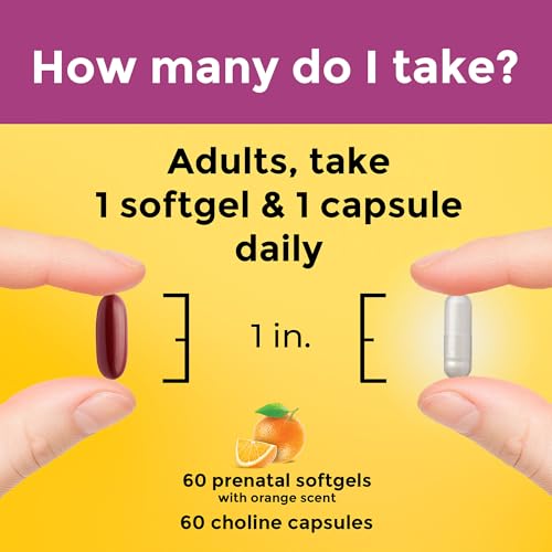 Nature Made Prenatal Vitamin Softgels + Choline Capsules, Folic Acid + DHA + Choline, 60 Prenatal Vitamins for Women, 60 Choline Supplements Capsules, 60 Day Supply - Image 6