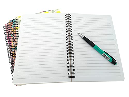 ALIMITOPIA-Spiral-Notebook-JouralWirebound-Ruled-Sketch-Book-Notepad-Diary-Memo-PlannerA5-Size-80-Sheets-4pcsLeafFlower