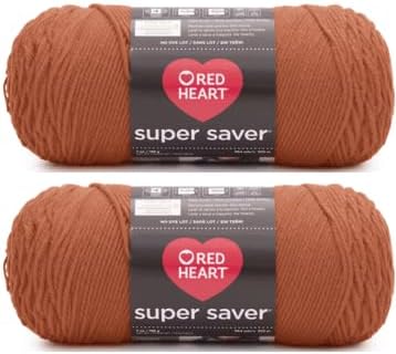 Red Hearts Super Saver Sienna Yarn - 2 Pack of 198g/7oz - Acrylic - 4 Medium (Worsted) - 364 Yards - Knitting/Crochet