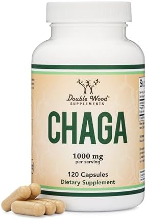 Chaga Mushrooms Capsules 120 Count (1,000mg Chaga Mushrooms Powde...