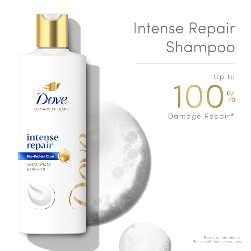 Image of Dove Intense Repair Shampoo 340 ml || Repairs Dry and Damaged Hair || Strengthening Shampoo for Smooth & Strong Hair