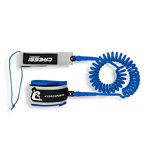 Cressi Sup Coiled Leash 10 pulgadas Correa de tobillo en espiral para SUP de 10 pulgadas 300 cm, Unisex adulto, Gris/Azul, 25 cm