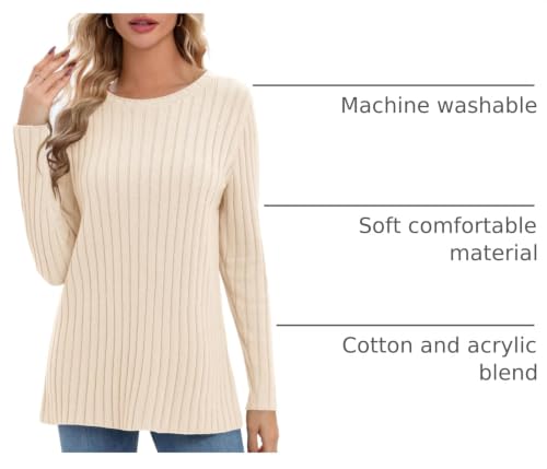 Image of Urban CoCo Women's Lightweight Crewneck Pullover Sweaters Long Sleeve Fall Knitted Sweater Tops