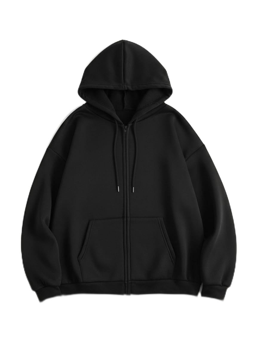 mafurd Men's Classic Pullover Zipper Hoodie, Casual Sweatshirt (in, Alpha, L, Regular) (in, Alpha, XL, Regular) Black-picture-22