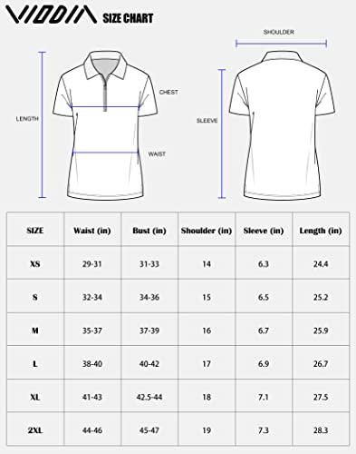 Viodia Women'S Golf Shirt Short Sleeve With Zip Up Quick Dry Stretch Tennis Collared Polo Shirts For Women Golf Apparel Clothes White thumb #6