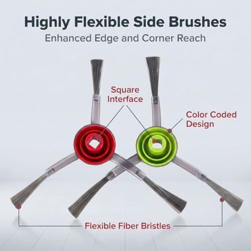 Image of HASTHIP 3Pcs Set Replacement Accessories for Ecovacs Deebot OZMO 920 /950, T8 AIVI /T9 /MAX /N8Pro /N10 Plus, Replacement Parts with 1 Main Brush Cover and 2 Side Brushes Set, Cleaning Tools