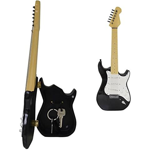 Maison Des Cadeaux New Vintage Black and White Stratocaster Gloss Guitar Key Box (KB20) Cover
