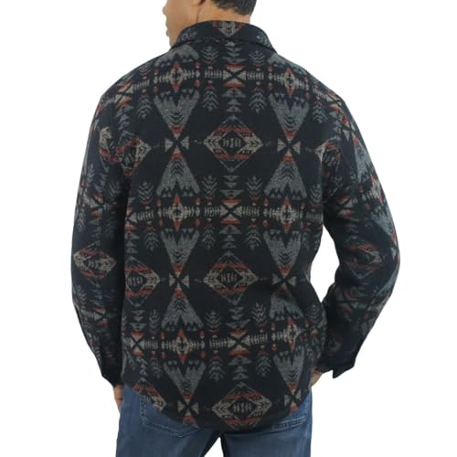 Image of Jachs Men's Wool Blend Sherpa Lined Flannel Shirt Jacket