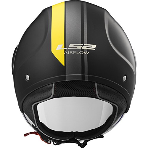 LS2, Casco jet de moto Airflow metropoli, L, nero