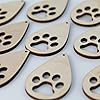 ALL SIZES BULK (12pc to 100pc) Unfinished Wood Wooden Laser Cutout Puppy Dog Paw Prints Teardrop Dangle Earring Jewelry Blanks Charms Shape Crafts Made in Texas #2