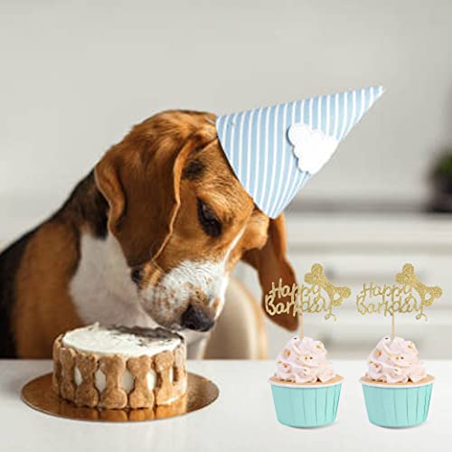 Happy Barkday Dog Cupcake Toppers - Dog Birthday Cake Topper Set Of 12Pcs, Puppy Dog Birthday Party Decorations Supplies, Pet Theme Party Cake Decorations Supplies, Dog Gotcha Party Decorations #TOP3