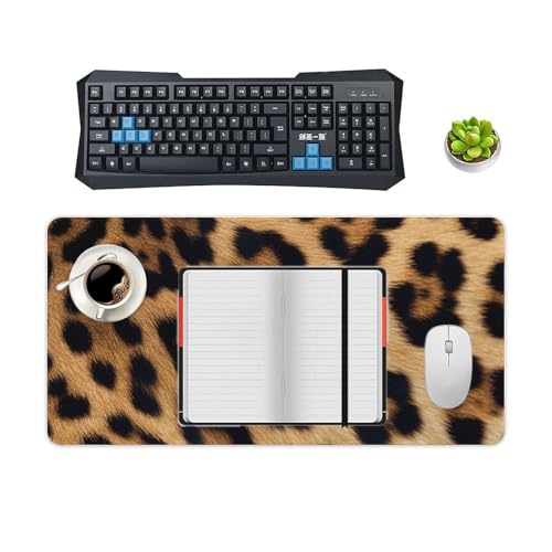 Alfombrilla para escritorio rugosa con diseño de leopardo blanco miniatura 4